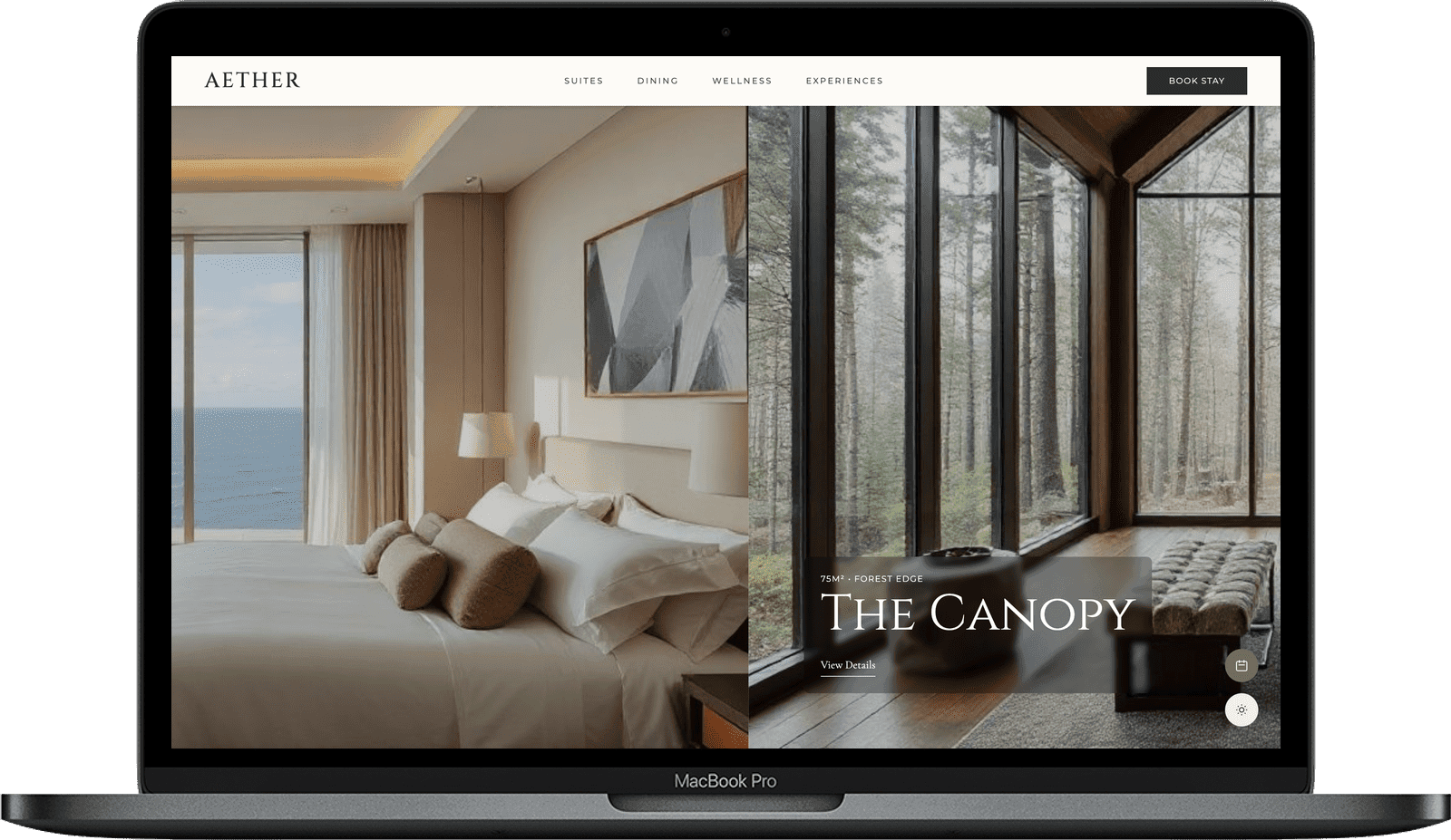 Hotel & Apartments Website — AETHER design detail preview 2