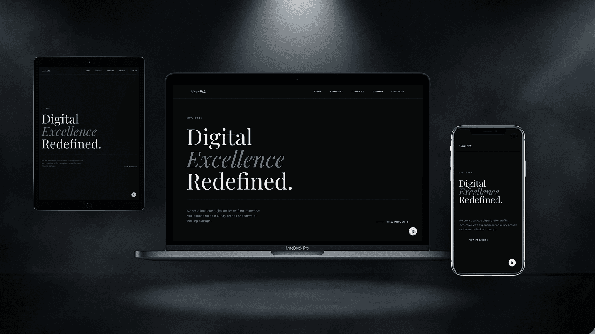 Design Agency Website — MONOLITH design — Landing exclusive website base preview