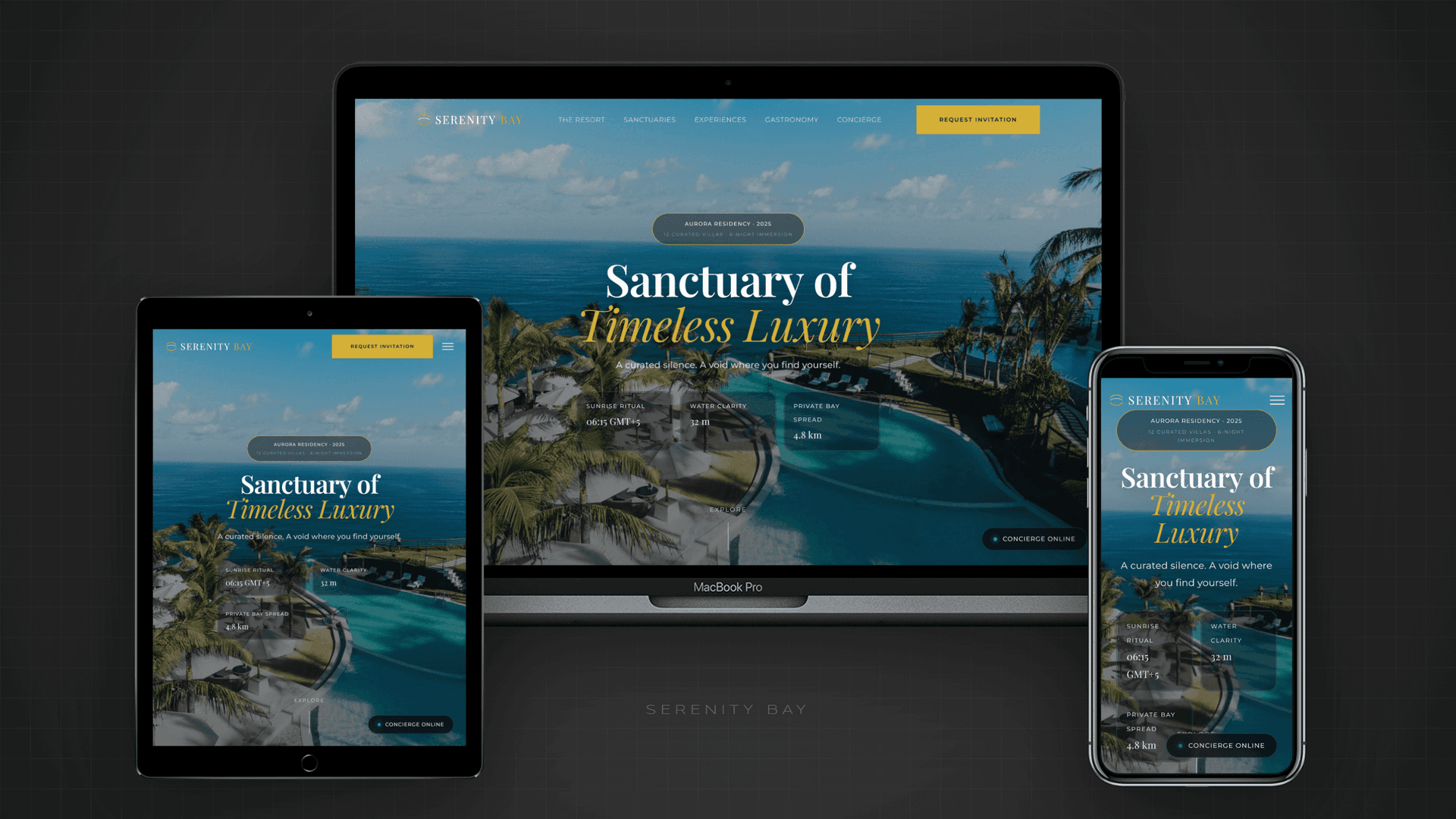 Resort Hotel Website — Serenity Bay design — Landing exclusive website base preview