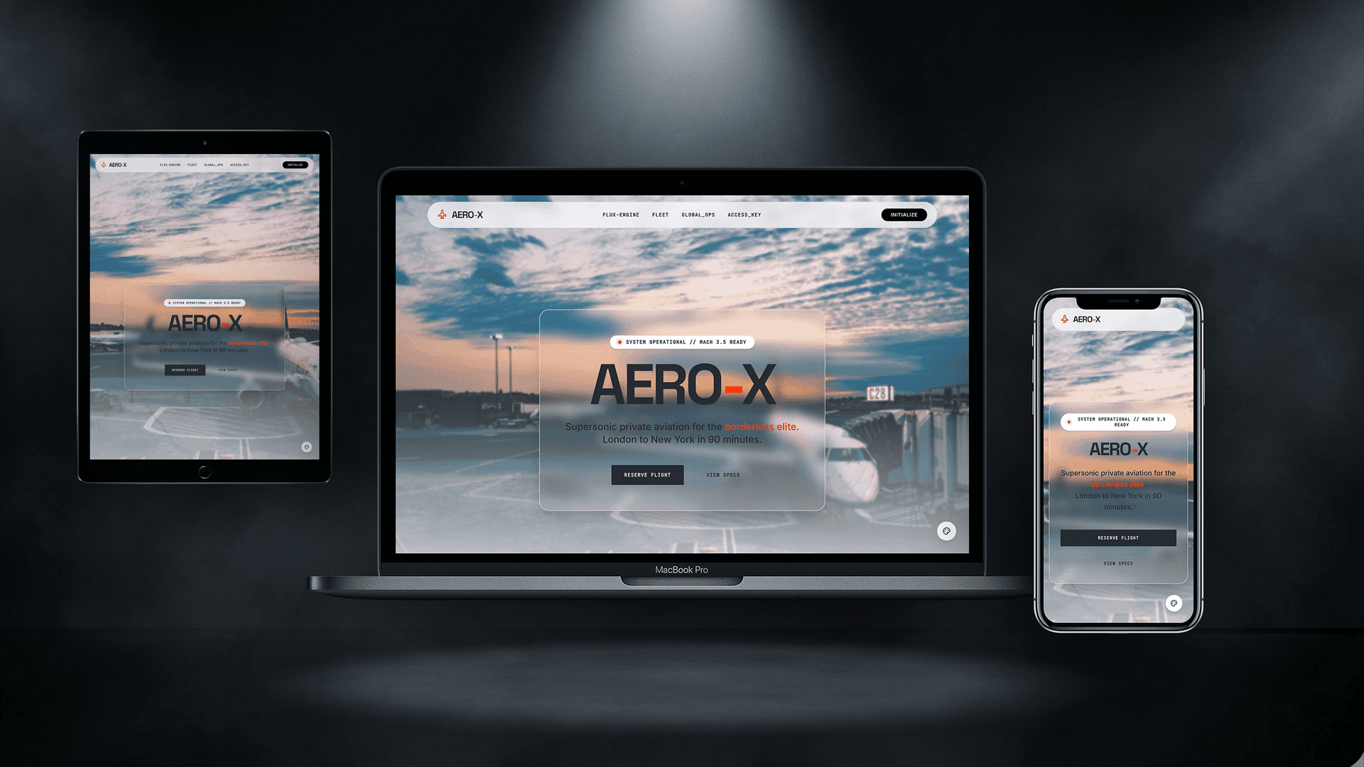 Charter Flights Website — AERO-X design — Corporate exclusive website base preview