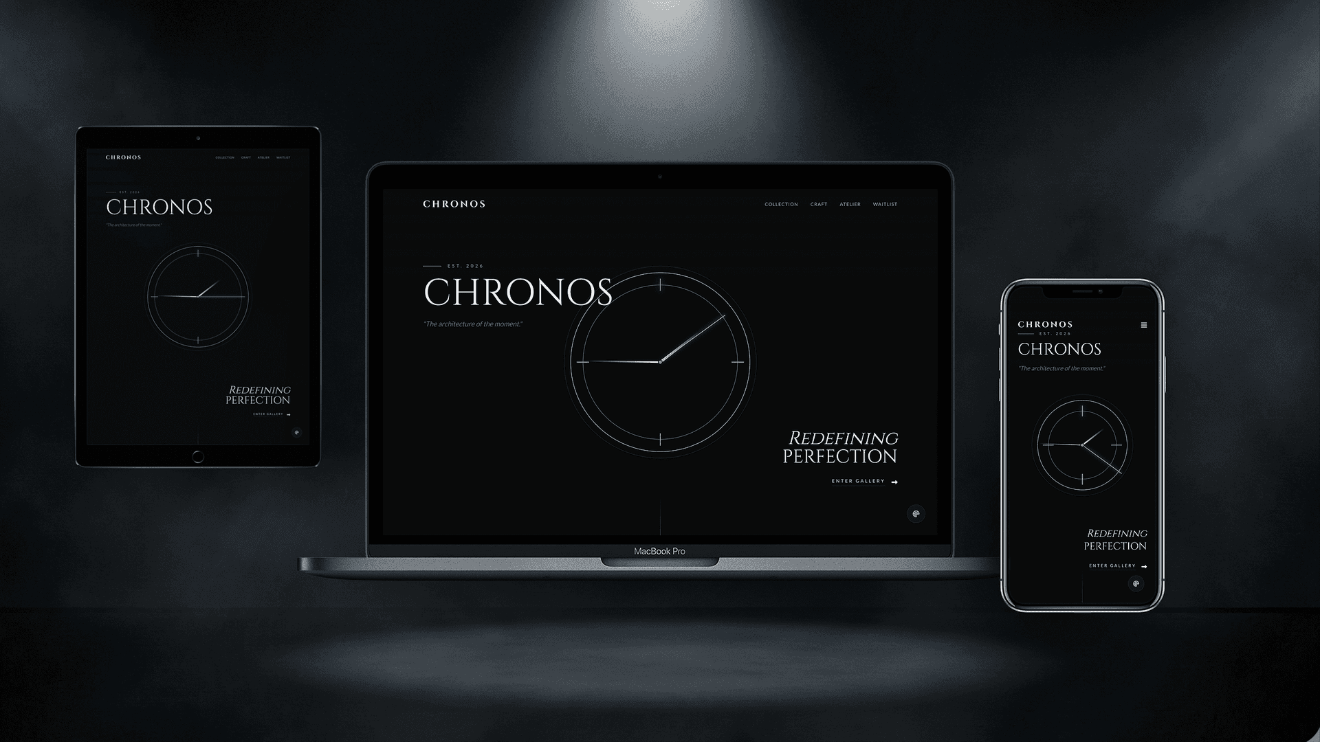 Watch Brand Landing Page — CHRONOS design — Landing exclusive website base preview