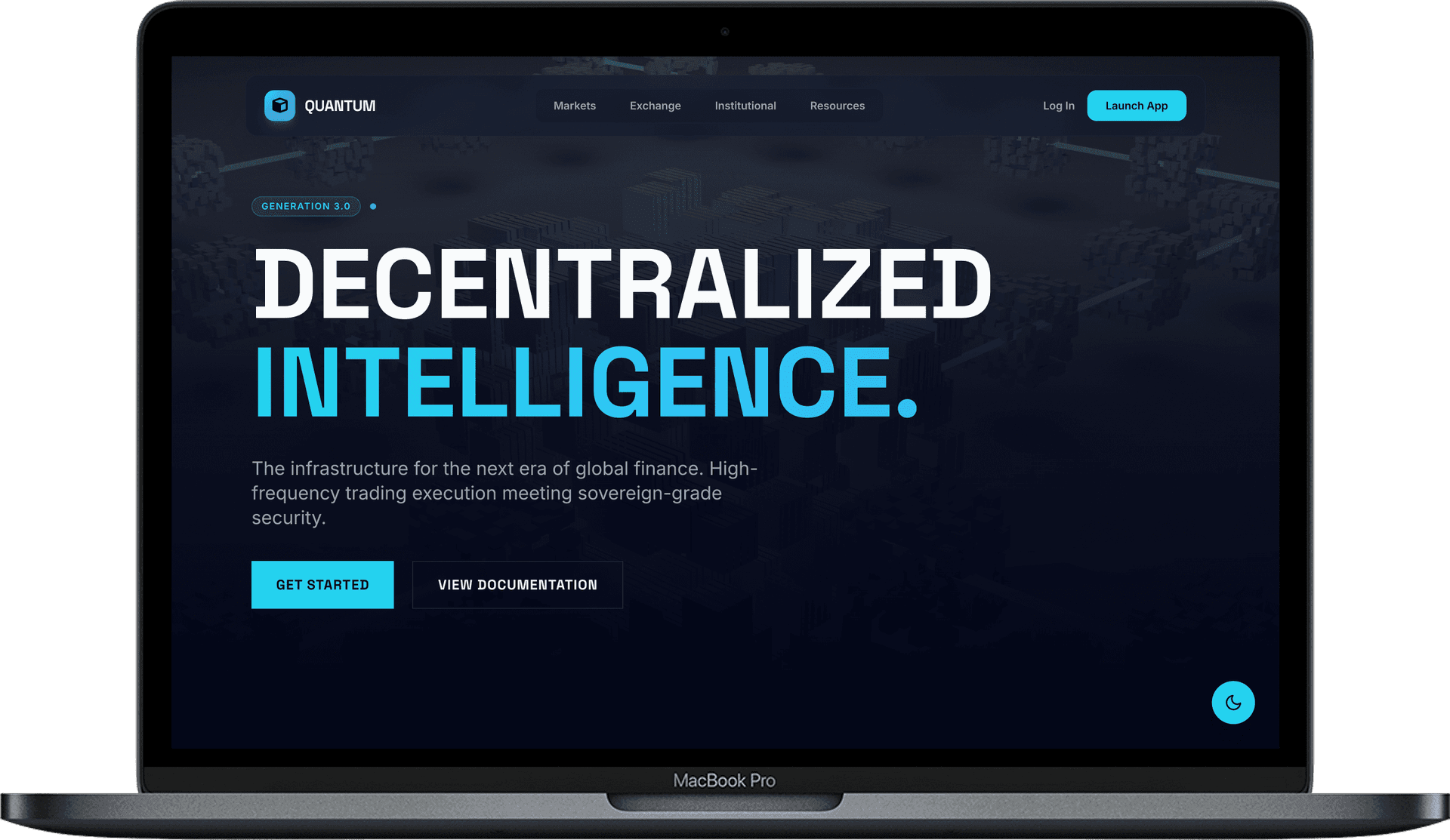 Crypto Exchange Website — QUANTUM Exchange design homepage preview