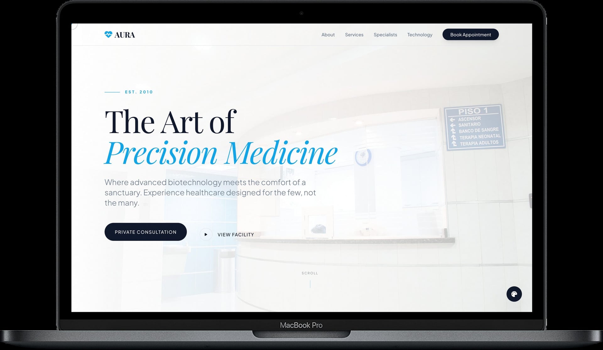 Plastic Surgery Website — AURA design homepage preview