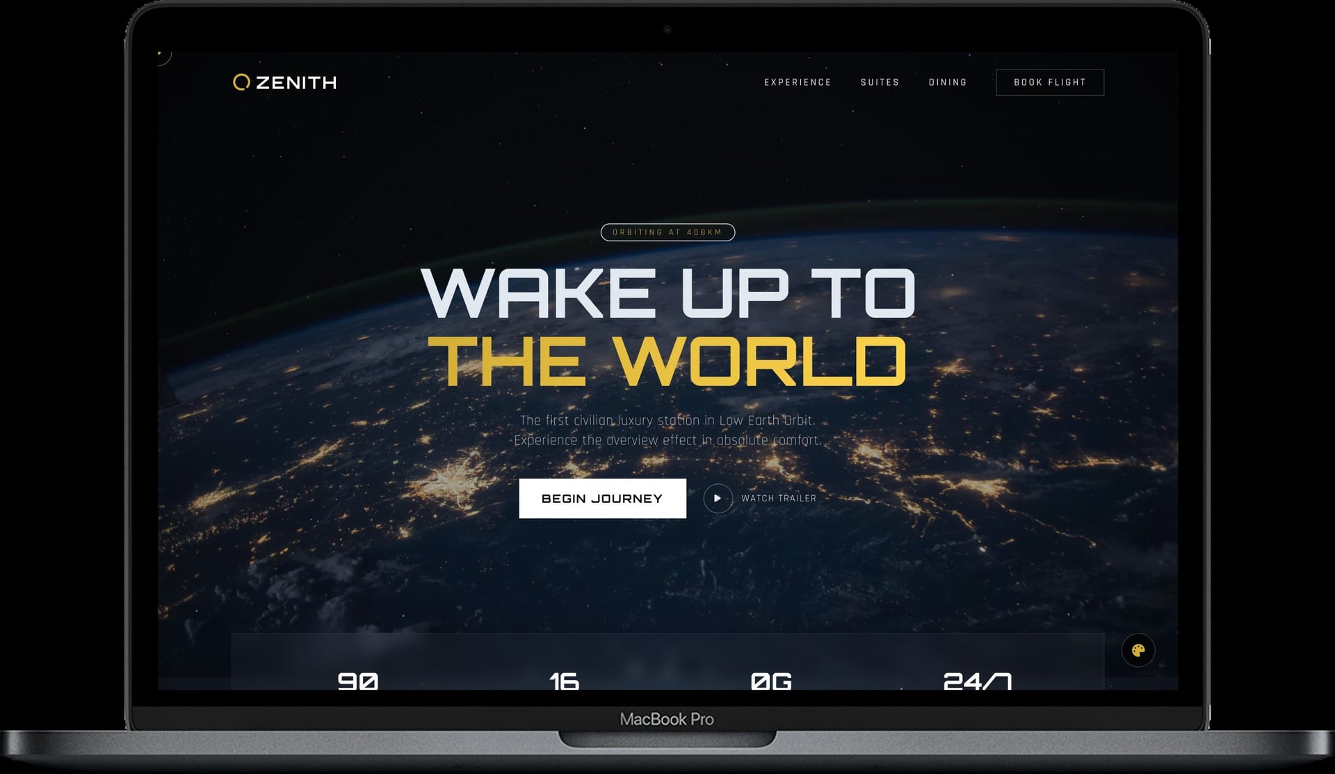 Futuristic Tech Brand Website — ZENITH design homepage preview