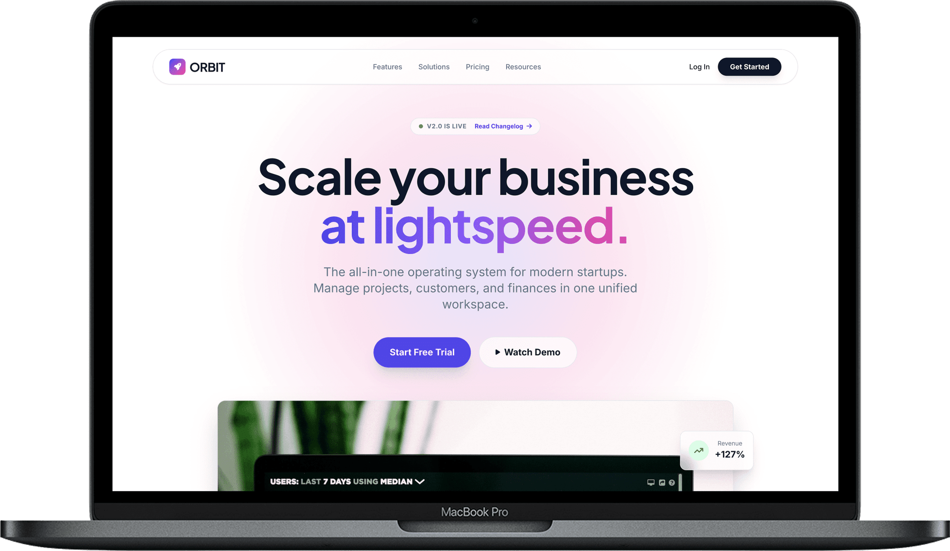 Tech Startup Website — NEBULA design homepage preview
