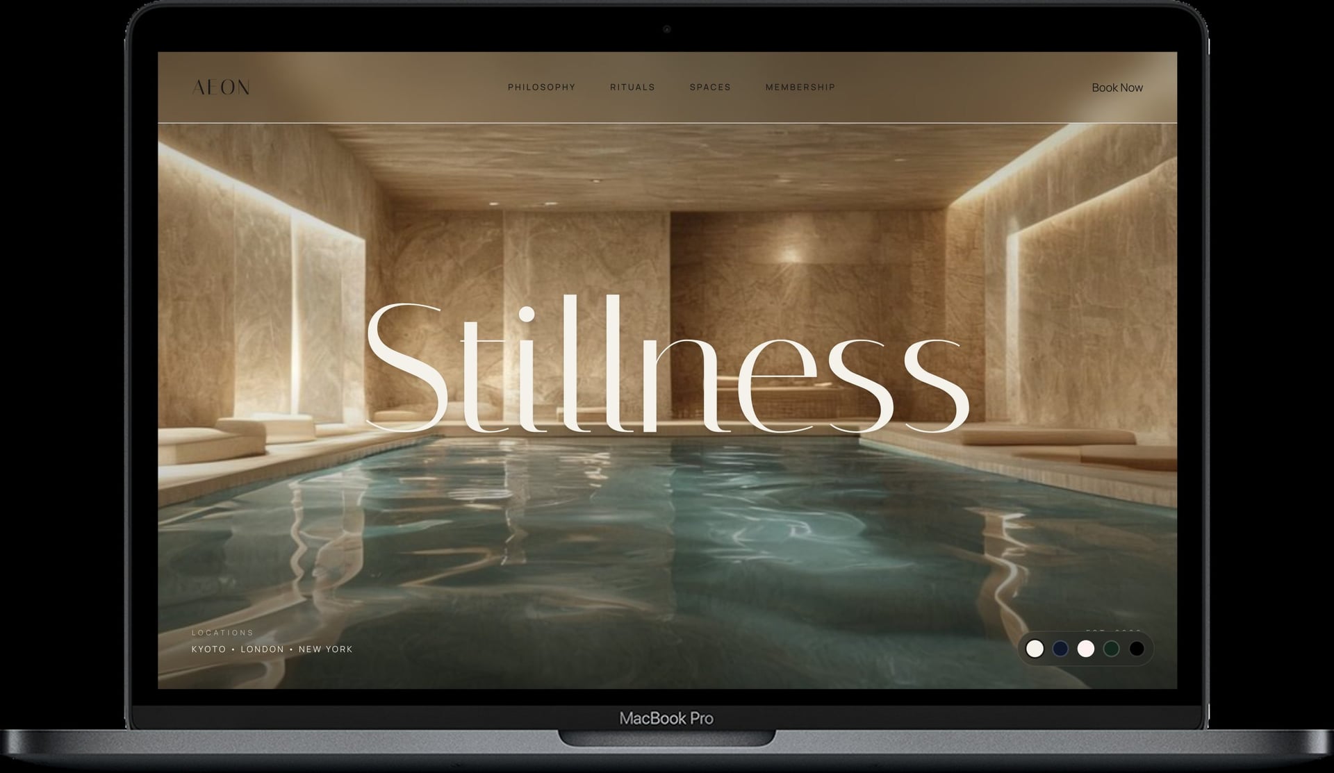 SPA Salon Website — Stillness design homepage preview