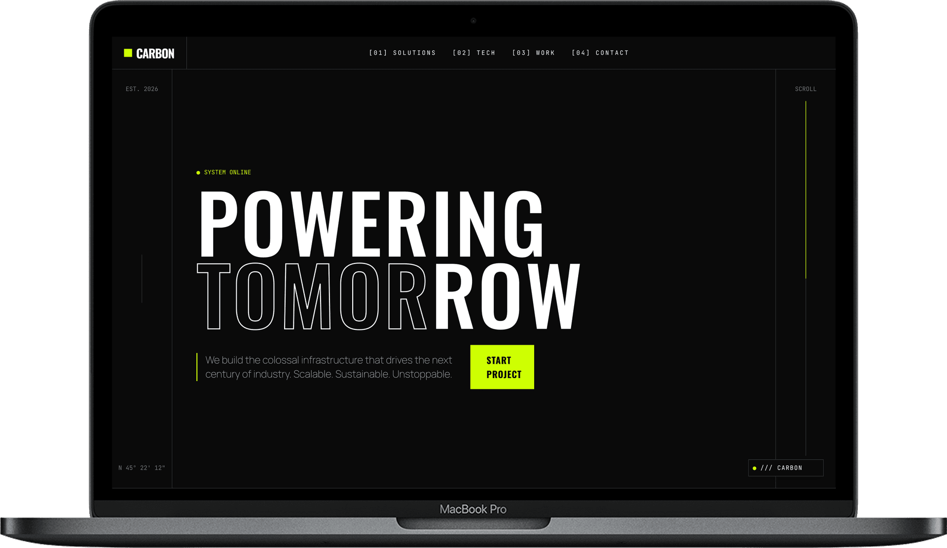 Engineering Company Website — CARBON design homepage preview