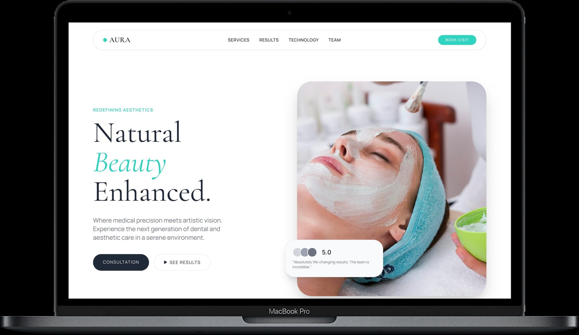 Dental Clinic Website — LUMINA design homepage preview