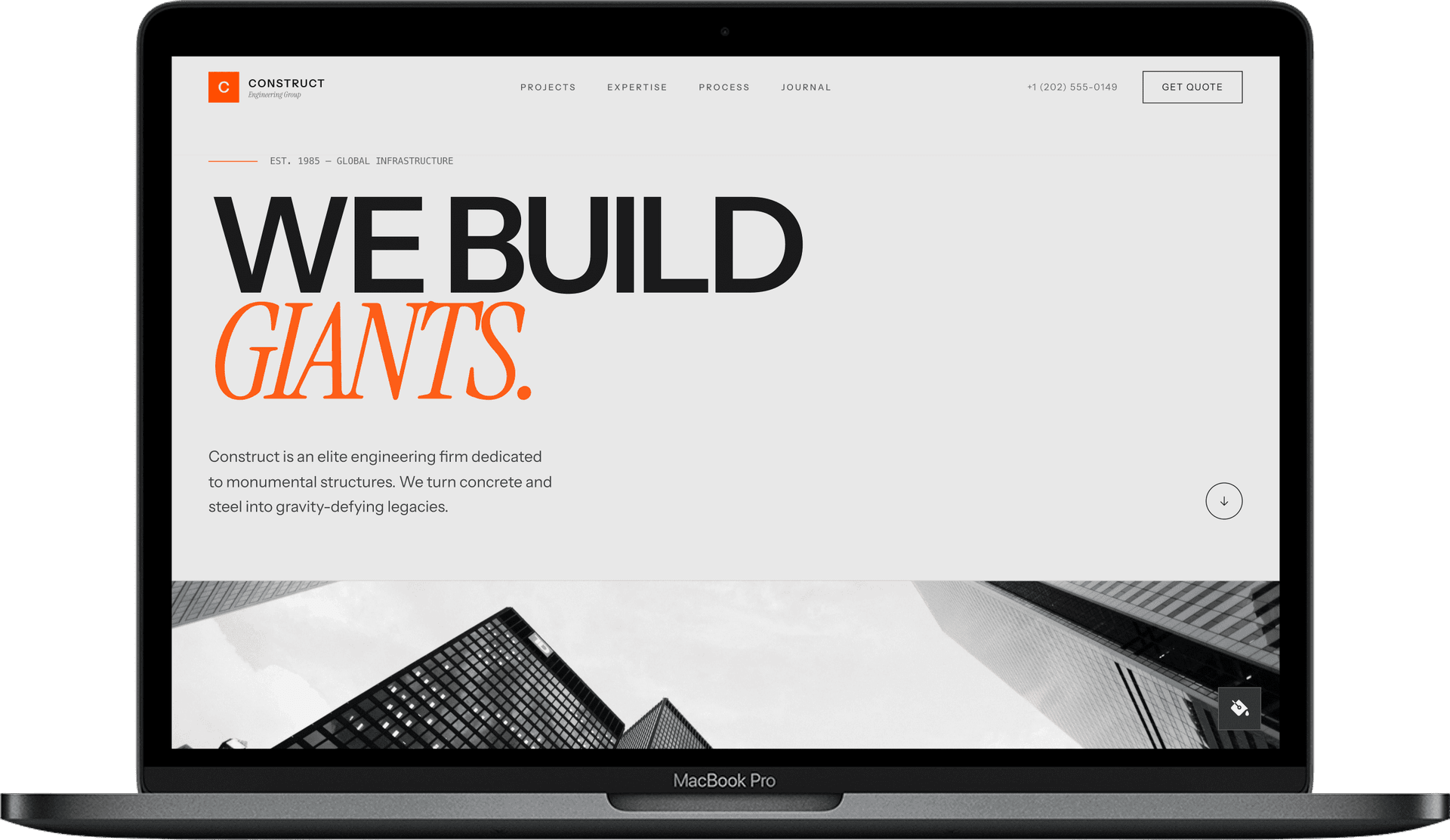 Architecture & Build Website — BuildForge design homepage preview