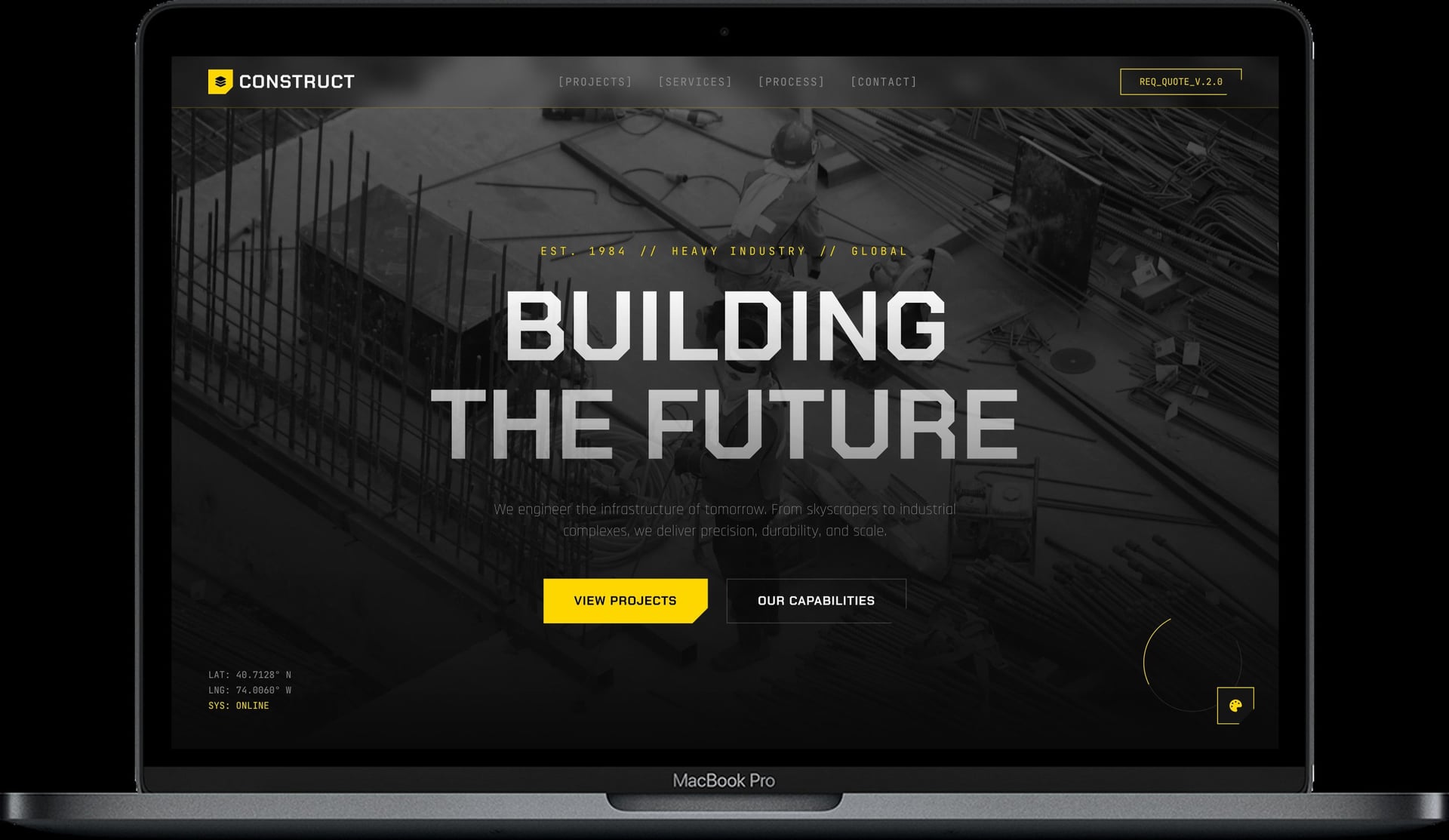 General Contractor Website — CONSTRUCT design homepage preview