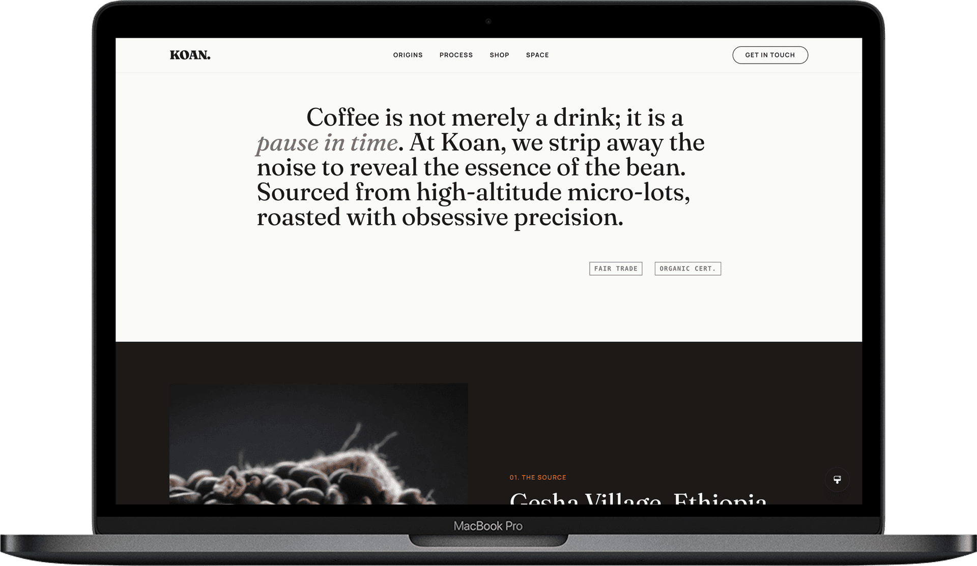 Coffee Roastery Website — KOAN design detail preview 1