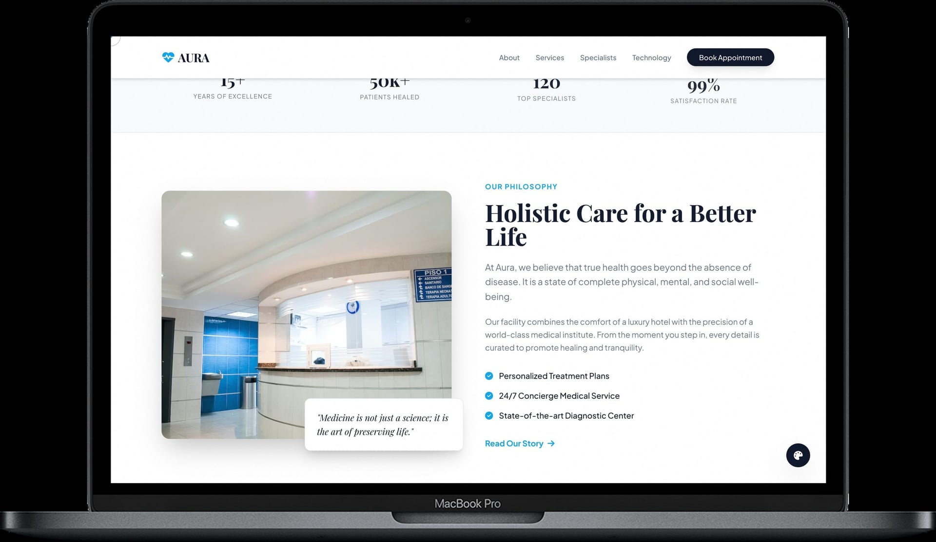Plastic Surgery Website — AURA design detail preview 1