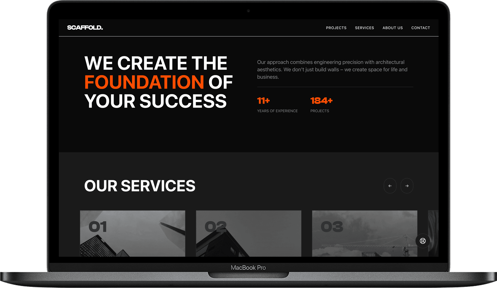 Construction Company Website — SCAFFOLD design detail preview 1