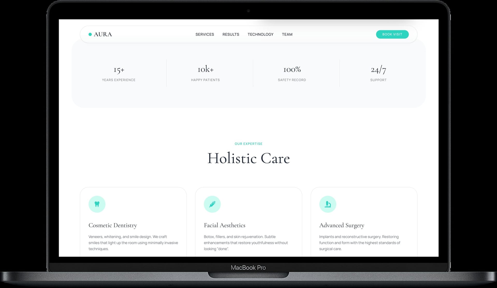 Dental Clinic Website — LUMINA design detail preview 1