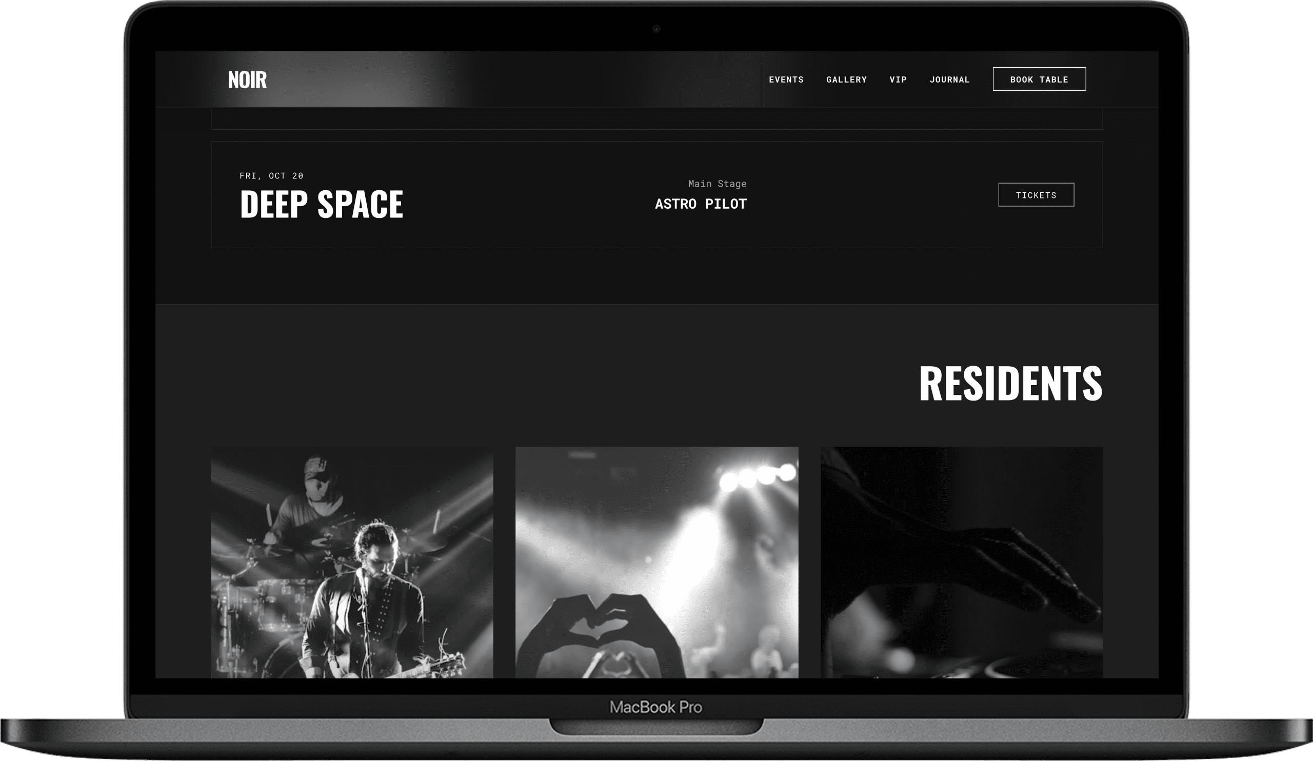 Nightclub Website — NOIR design detail preview 1