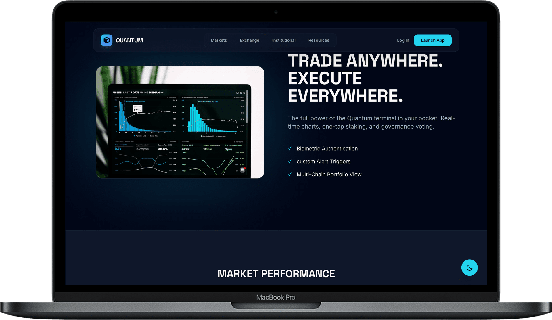 Crypto Exchange Website — QUANTUM Exchange design detail preview 2