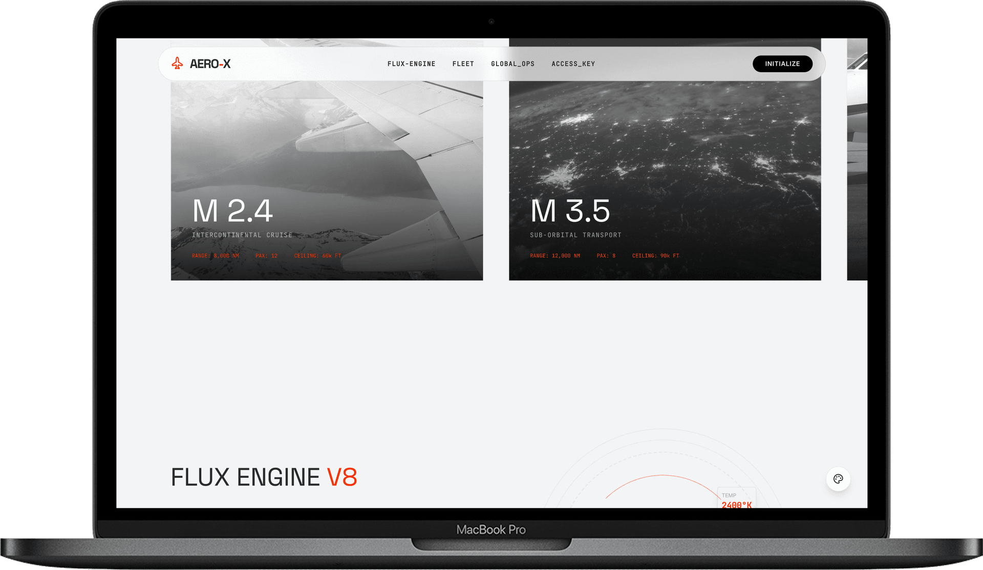 Charter Flights Website — AERO-X design detail preview 2