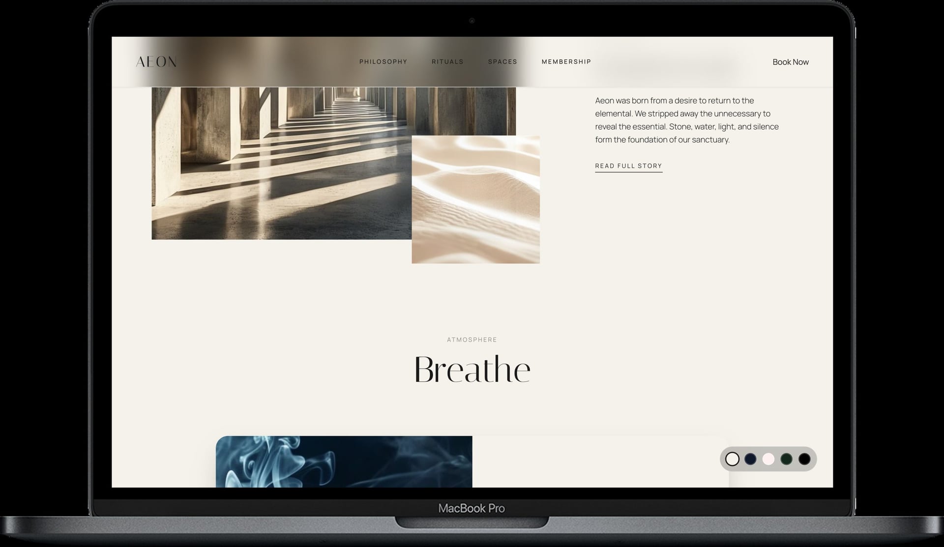 SPA Salon Website — Stillness design detail preview 2