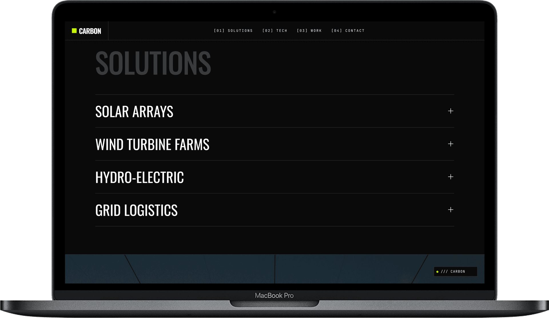 Engineering Company Website — CARBON design detail preview 2