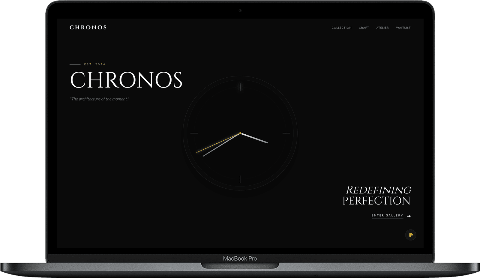 Watch Brand Landing Page — CHRONOS design homepage preview