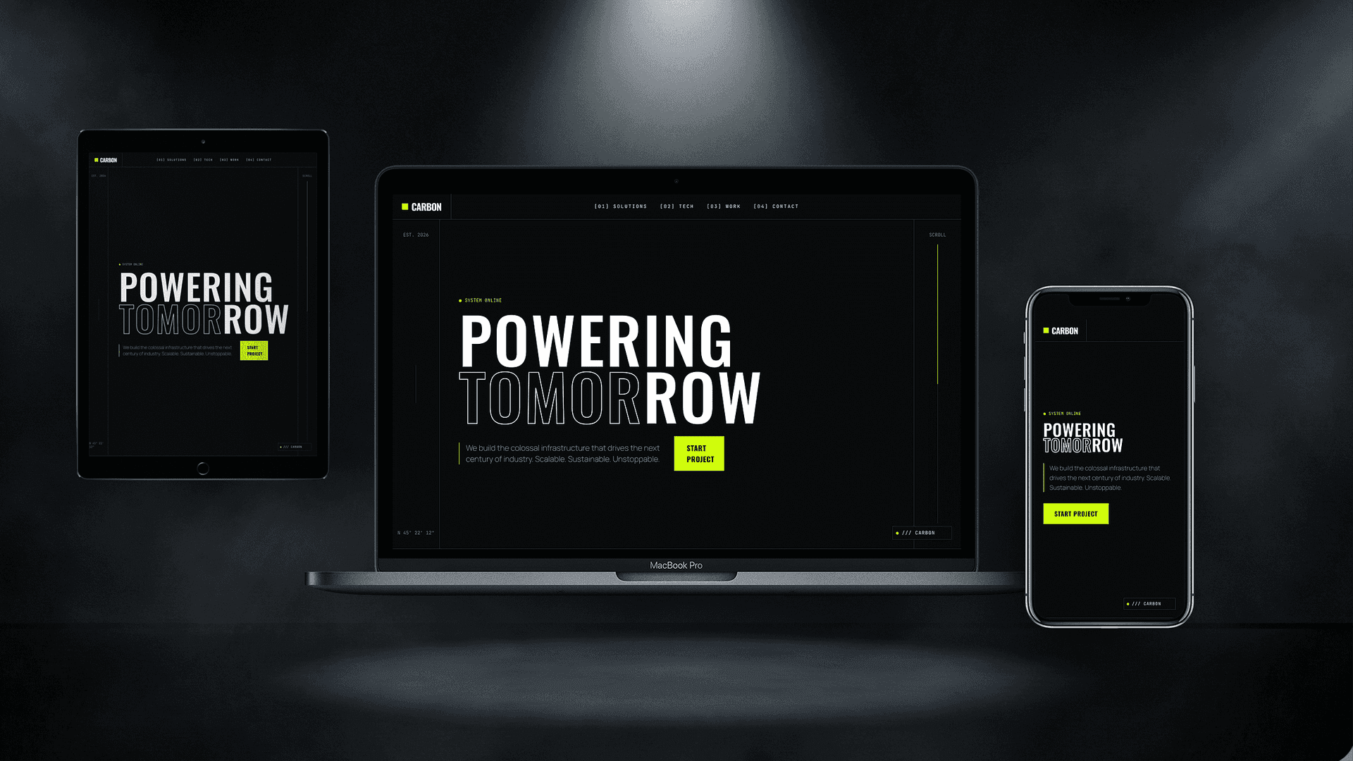 Engineering Company Website — CARBON design — Corporate exclusive website base preview