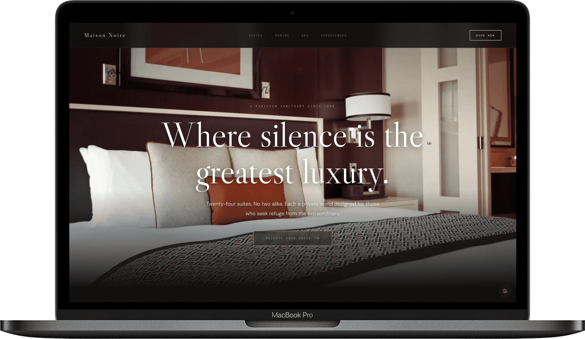 Boutique Hotel & SPA Website — Maison Noire homepage preview