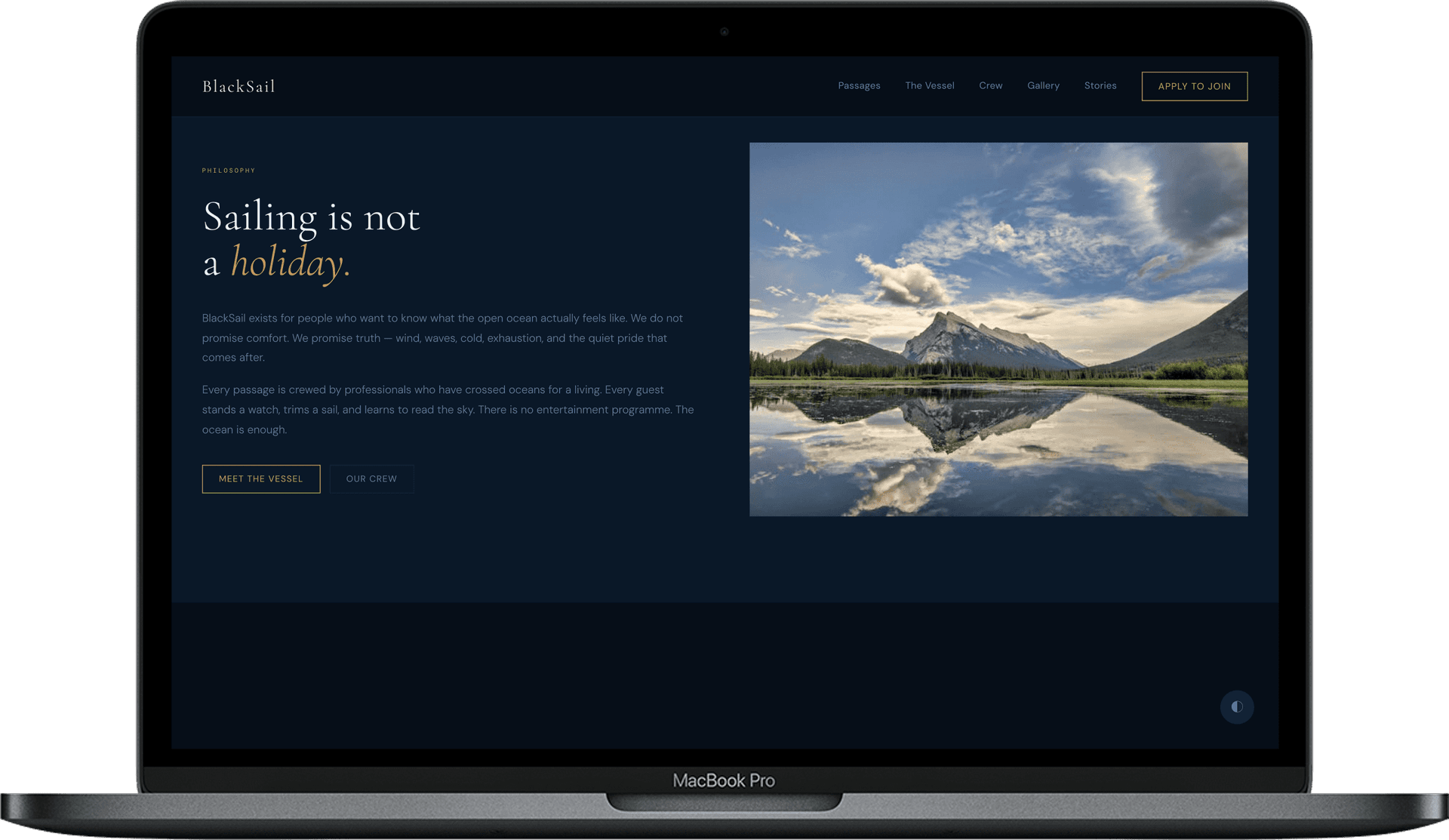 Sailing Expeditions Website — BlackSail design detail preview 2