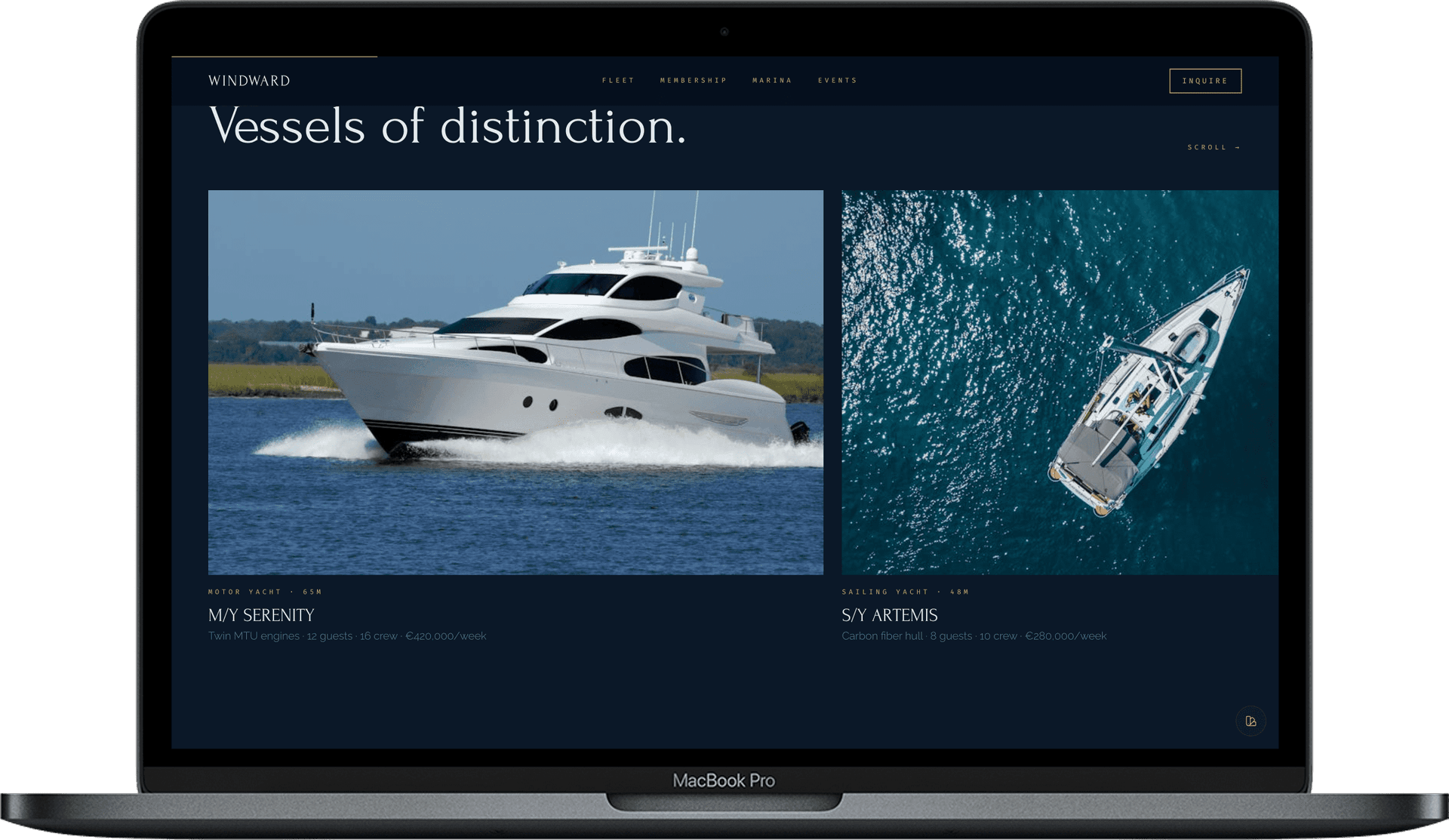 Yacht Club Website — WINDWARD design detail preview 1
