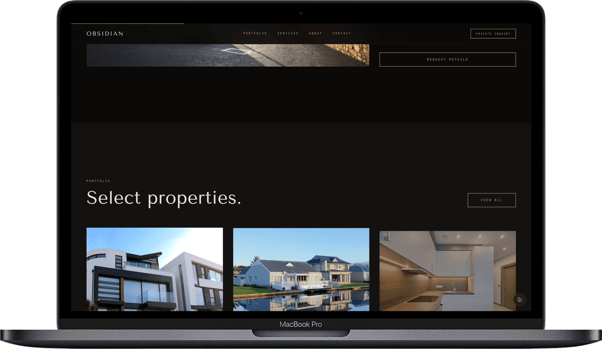 Luxury Real Estate Website — OBSIDIAN design detail preview 1