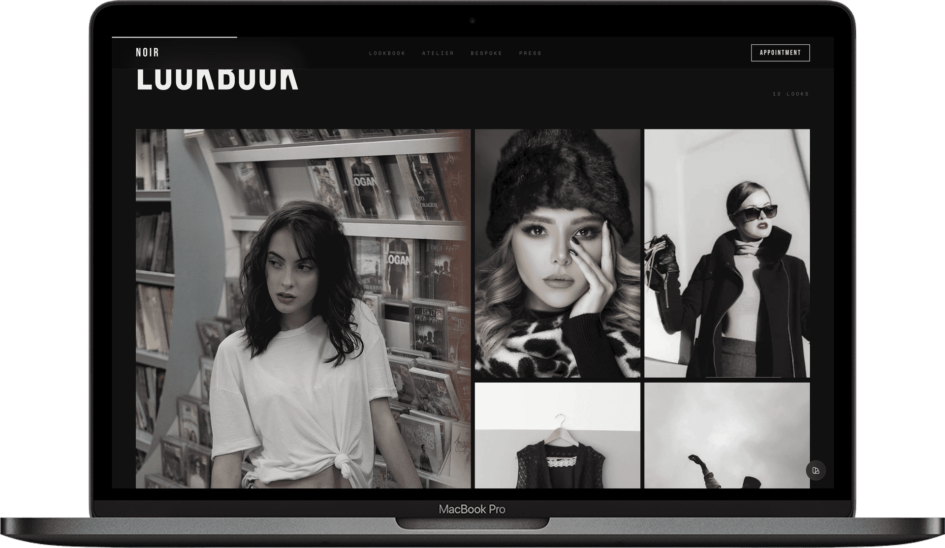 Haute Couture Website — Noir Couture design detail preview 2